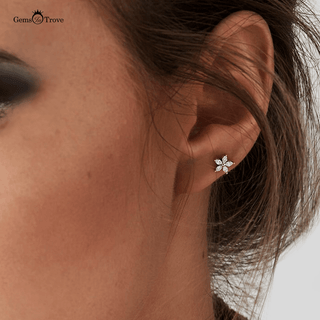 Marquise Diamond Floral Earrings