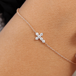 Gold Diamond Cross Bracelet