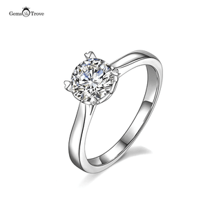 Hollow Heart Moissanite Diamond ring