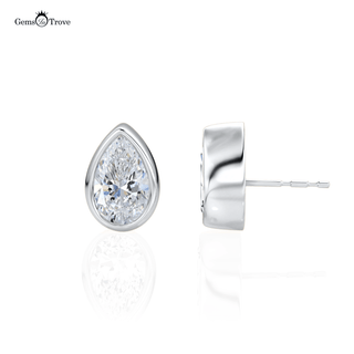 Aurora Pear bezel Studs earrings