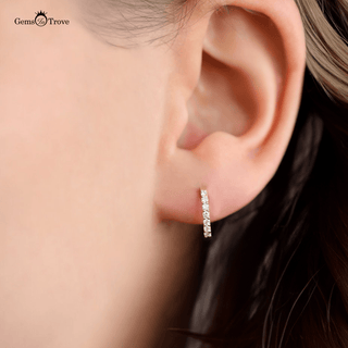 Elegant Diamond Huggie Hoop Earrings