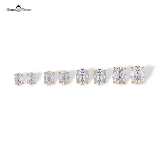 Oval Moissanite Diamond Stud Earrings