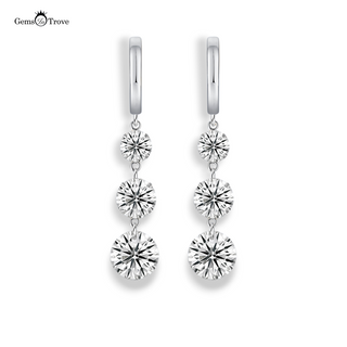 Triple Sparkling Dangle Earrings