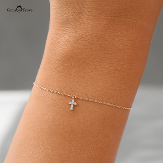 Diamond Cross Charm Bracelet