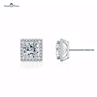 Eterna Square Halo Brilliance Studs