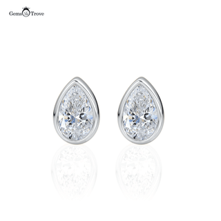 Aurora Pear bezel Studs earrings