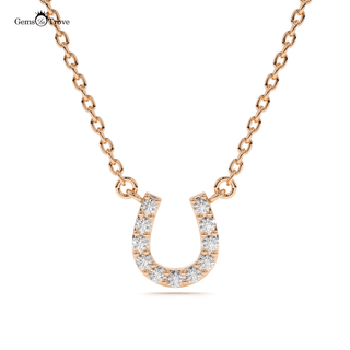 Diamond Horseshoe Pendant Necklace