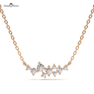 Diamond Cluster Gold Necklace