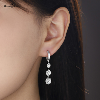 Triple Sparkling Dangle Earrings