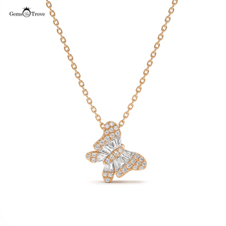 Sparkling Diamond Butterfly Pendant