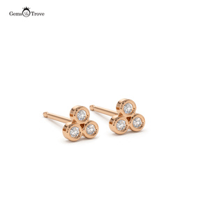 Diamond Clover Stud Earrings