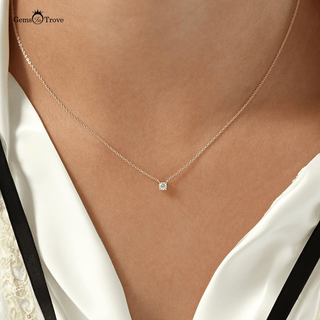 Round Cut Solitaire Diamond Necklace