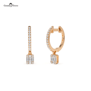 Baguette Diamond Illusion Earrings