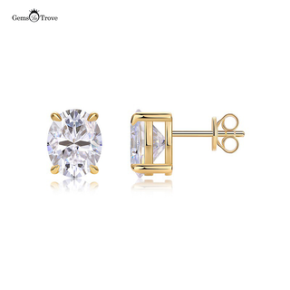 Oval Moissanite Diamond Stud Earrings