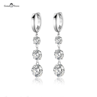 Triple Sparkling Dangle Earrings