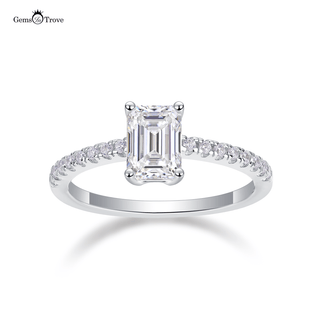 Minimalist Emerald Cut Moissanite Ring