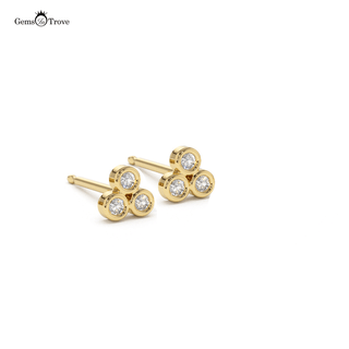 Diamond Clover Stud Earrings