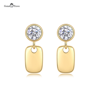 Moissanite 6.5mm Dangle Earrings