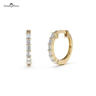 Channel Set Diamond Hoop Earrings