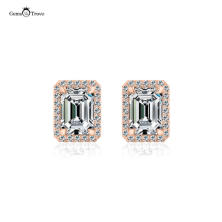 Lover’s Radiance Emerald halo Stud