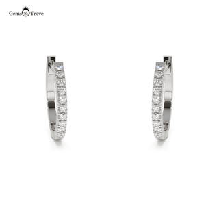 Elegant Diamond Gold Hoop Earrings