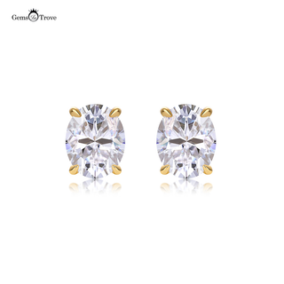 Oval Moissanite Diamond Stud Earrings