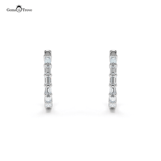 Channel Set Diamond Hoop Earrings