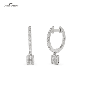 Baguette Diamond Illusion Earrings