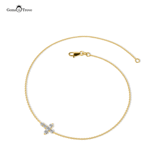 Gold Diamond Cross Bracelet